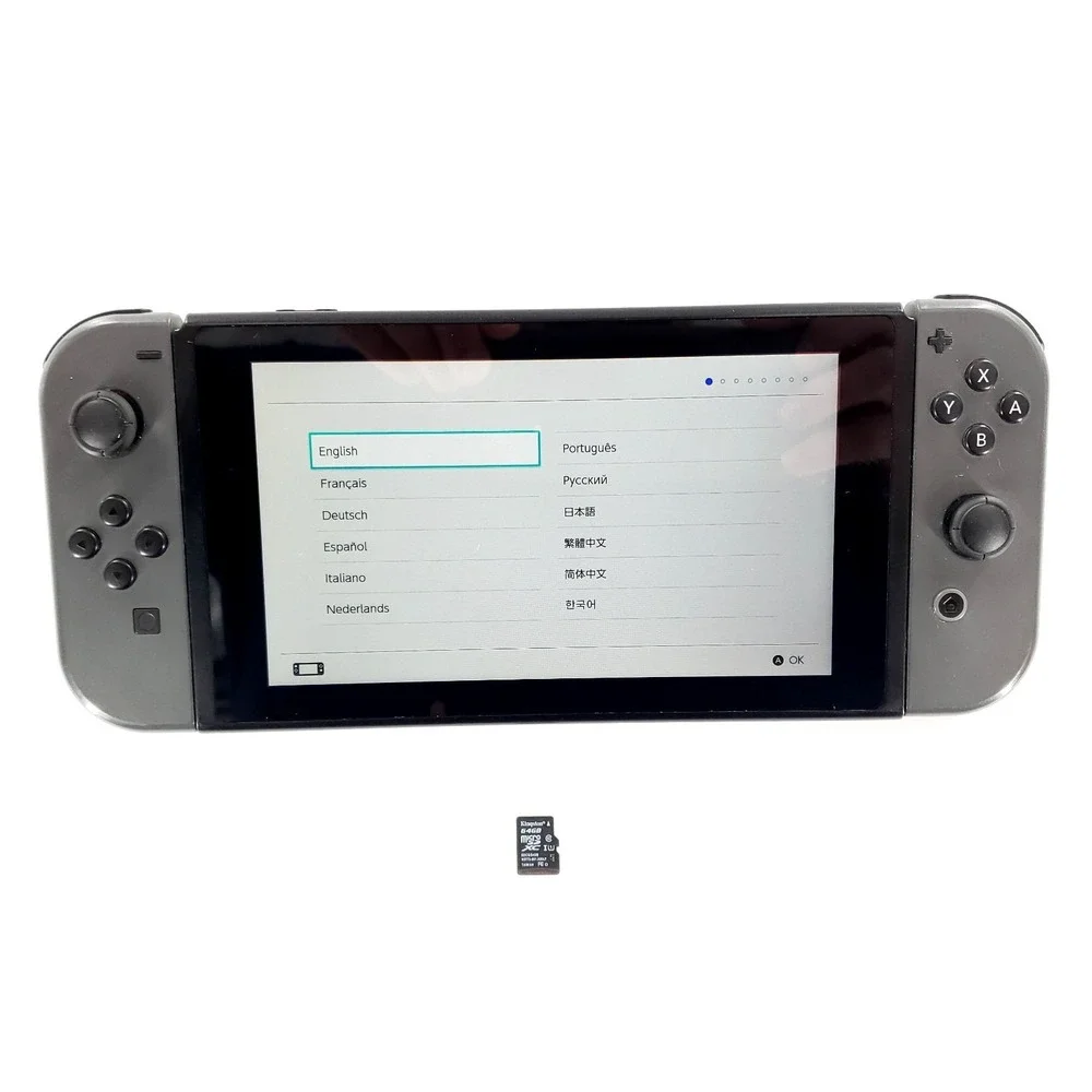 Nintendo Switch Console w/ Gray Joy-cons & 64GB Card No Charger Tested **READ**